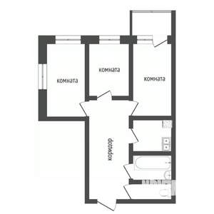 3-к квартира, вторичка, 62м2, 5/5 этаж