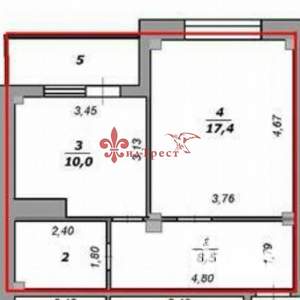 1-к квартира, вторичка, 40м2, 6/11 этаж