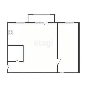 2-к квартира, вторичка, 43м2, 4/4 этаж