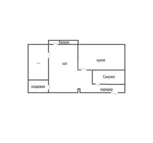 2-к квартира, вторичка, 44м2, 4/5 этаж