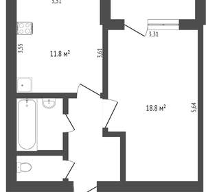 Студия квартира, вторичка, 13м2, 2/6 этаж