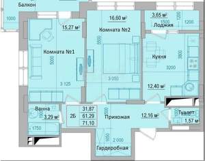 2-к квартира, вторичка, 61м2, 11/18 этаж