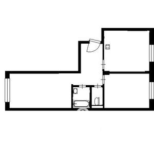 2-к квартира, вторичка, 44м2, 1/5 этаж