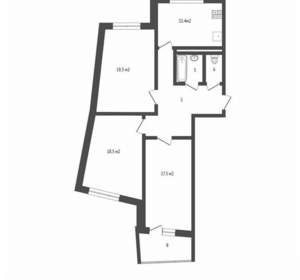 3-к квартира, вторичка, 90м2, 8/11 этаж