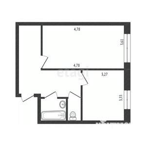 1-к квартира, вторичка, 42м2, 1/14 этаж