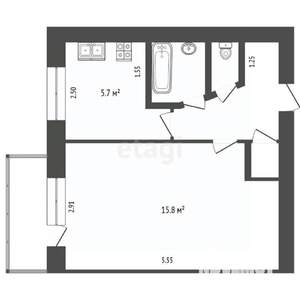 1-к квартира, вторичка, 30м2, 2/5 этаж