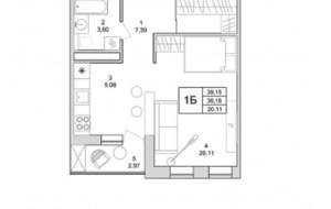 Студия квартира, вторичка, 39м2, 4/12 этаж