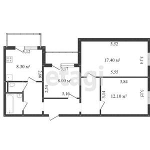 3-к квартира, вторичка, 65м2, 10/10 этаж