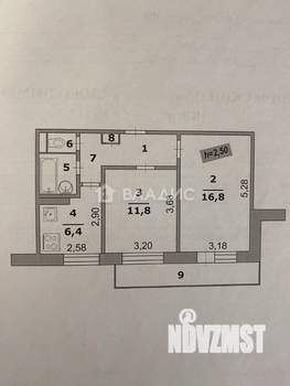 2-к квартира, вторичка, 52м2, 3/9 этаж