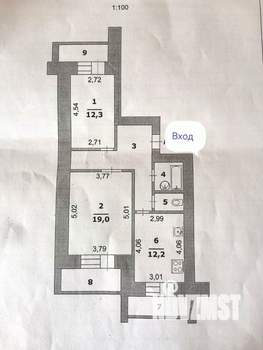 3-к квартира, вторичка, 76м2, 2/10 этаж