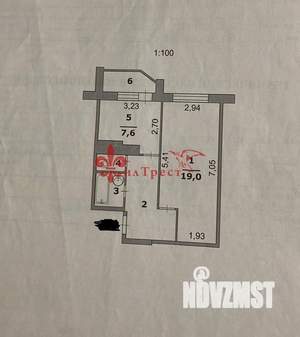 1-к квартира, вторичка, 40м2, 4/5 этаж