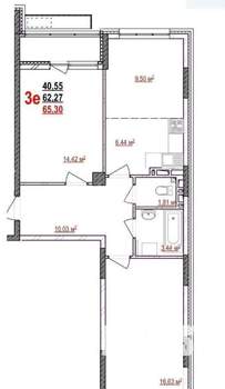 1-к квартира, вторичка, 46м2, 18/18 этаж