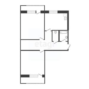 2-к квартира, вторичка, 54м2, 9/10 этаж