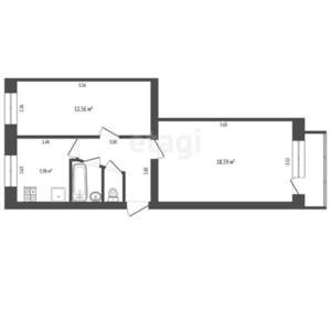 2-к квартира, вторичка, 45м2, 4/5 этаж