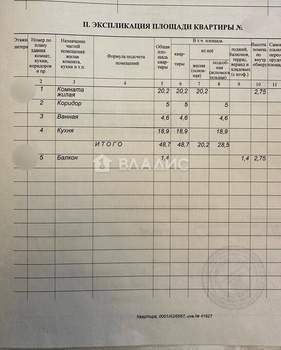 1-к квартира, вторичка, 49м2, 3/17 этаж