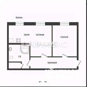 2-к квартира, вторичка, 60м2, 3/4 этаж