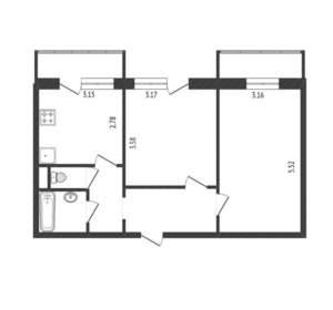 2-к квартира, вторичка, 50м2, 4/10 этаж