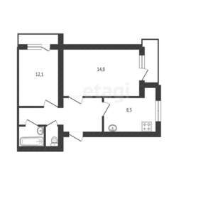 2-к квартира, вторичка, 49м2, 8/14 этаж