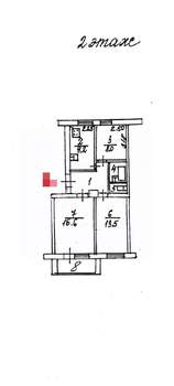 3-к квартира, вторичка, 60м2, 2/5 этаж