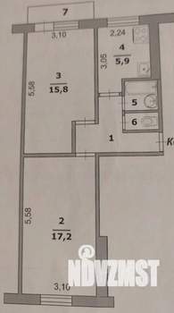 2-к квартира, вторичка, 47м2, 3/5 этаж