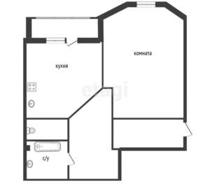 1-к квартира, вторичка, 53м2, 1/8 этаж