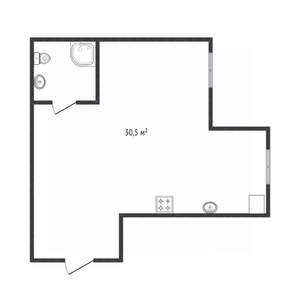 Студия квартира, вторичка, 31м2, 2/5 этаж