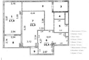 2-к квартира, вторичка, 91м2, 11/17 этаж