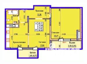 2-к квартира, строящийся дом, 85м2, 5/11 этаж