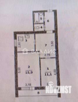 2-к квартира, вторичка, 53м2, 5/9 этаж