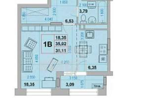 Студия квартира, вторичка, 37м2, 7/15 этаж