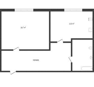 1-к квартира, вторичка, 41м2, 2/13 этаж