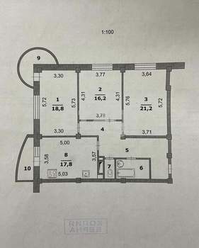 3-к квартира, вторичка, 98м2, 13/14 этаж