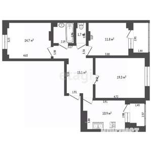 3-к квартира, вторичка, 78м2, 6/9 этаж