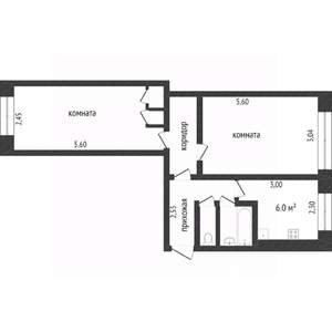 2-к квартира, вторичка, 47м2, 3/5 этаж