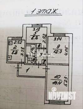3-к квартира, вторичка, 61м2, 1/9 этаж
