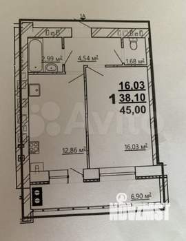 1-к квартира, вторичка, 45м2, 5/14 этаж