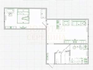 2-к квартира, вторичка, 46м2, 1/5 этаж