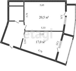 1-к квартира, вторичка, 60м2, 13/15 этаж