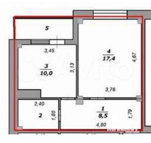 1-к квартира, вторичка, 40м2, 6/11 этаж