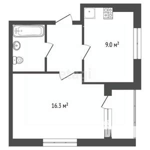 1-к квартира, вторичка, 43м2, 2/10 этаж