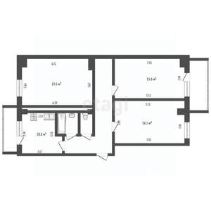 3-к квартира, вторичка, 88м2, 9/10 этаж