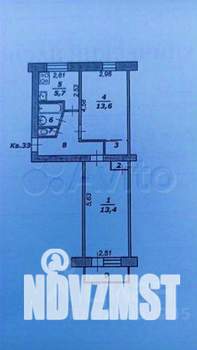 2-к квартира, вторичка, 44м2, 5/5 этаж