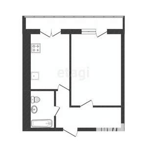 1-к квартира, вторичка, 43м2, 7/8 этаж