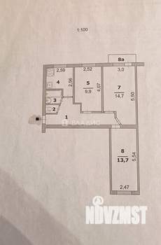 3-к квартира, вторичка, 57м2, 5/5 этаж