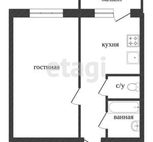 1-к квартира, вторичка, 48м2, 14/19 этаж
