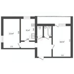 2-к квартира, вторичка, 56м2, 6/12 этаж