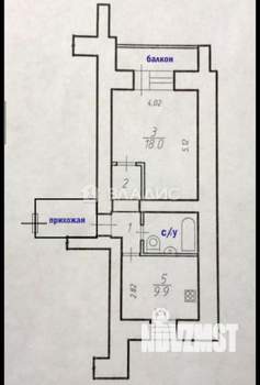 1-к квартира, вторичка, 37м2, 8/17 этаж