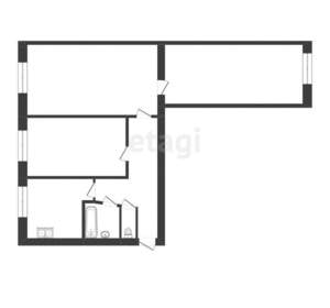 3-к квартира, вторичка, 58м2, 1/5 этаж