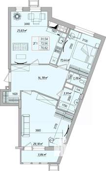 2-к квартира, вторичка, 77м2, 7/7 этаж