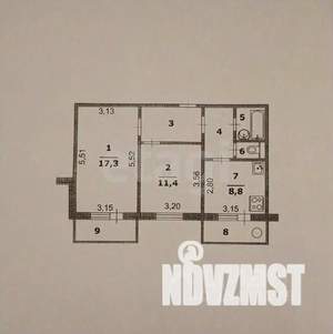 2-к квартира, вторичка, 54м2, 9/10 этаж